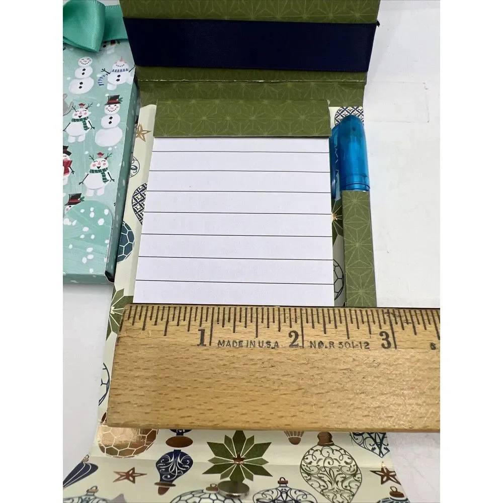 Handmade Christmas Holiday Notes Notepad W/ Little‎ Pen Great Stocking Stuffer